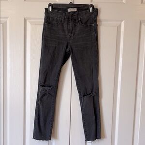 Madewell 9” High-Rise Skinny Black Distressed Women's Jeans